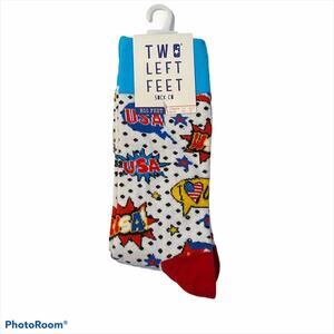 TWO LEFT FEET Patriotic Election Socks Crew USA democrat republican